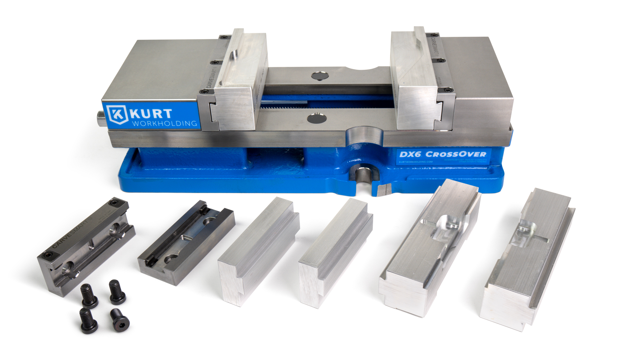 Kurt DX6 vise with CARVESMART master jaw set